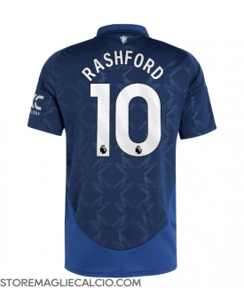 Manchester United Marcus Rashford #10 Maglia Gara Trasferta Repliche 2024-25 Maniche Corte